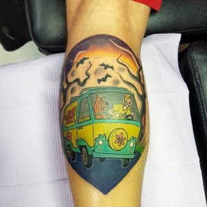 Make your appearance memorable with Scooby Doo calf tattoo 4
