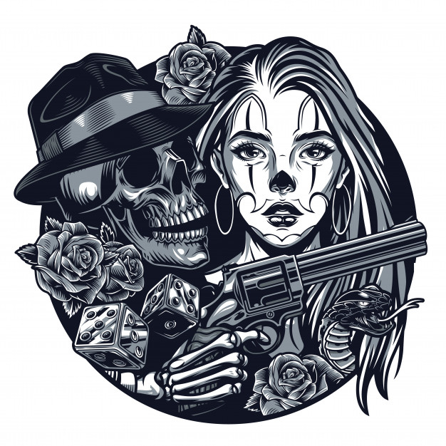 Old school design tattoo style gives some adorable results with Chicano tattoo