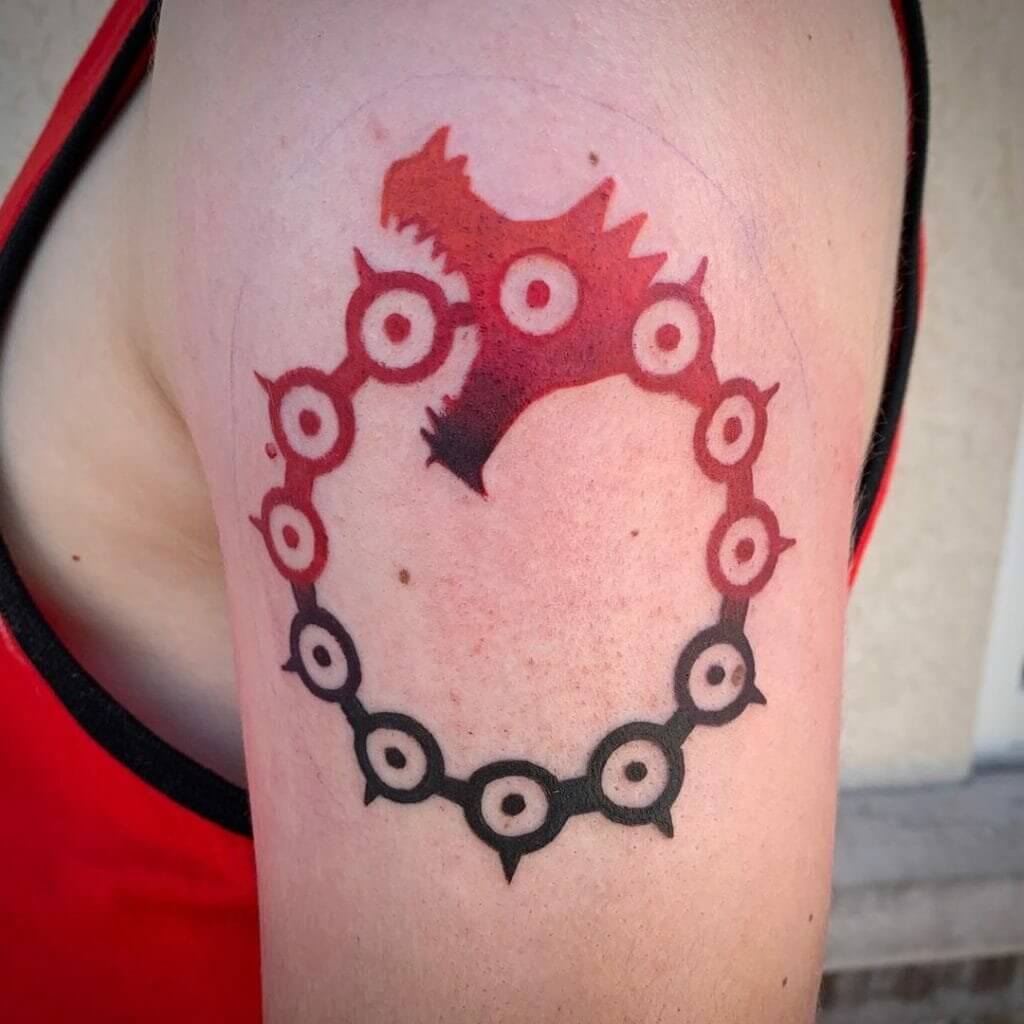 Why not get ouroboros tattoo also tattoo on Meliodas anime hero 4