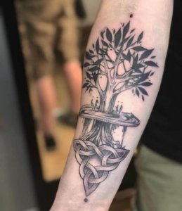 Yggdrasil sacred tree in Norse mythology is great tattoo idea 2