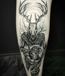 10 Interesting tattoos of mythological creature Wendigo 7
