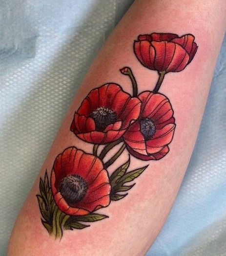 california poppy tattoo - design, ideas and meaning 