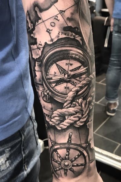 Forearm Compass tattoo