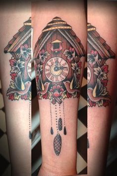 Forearm Cuckoo clocks tattoo 2