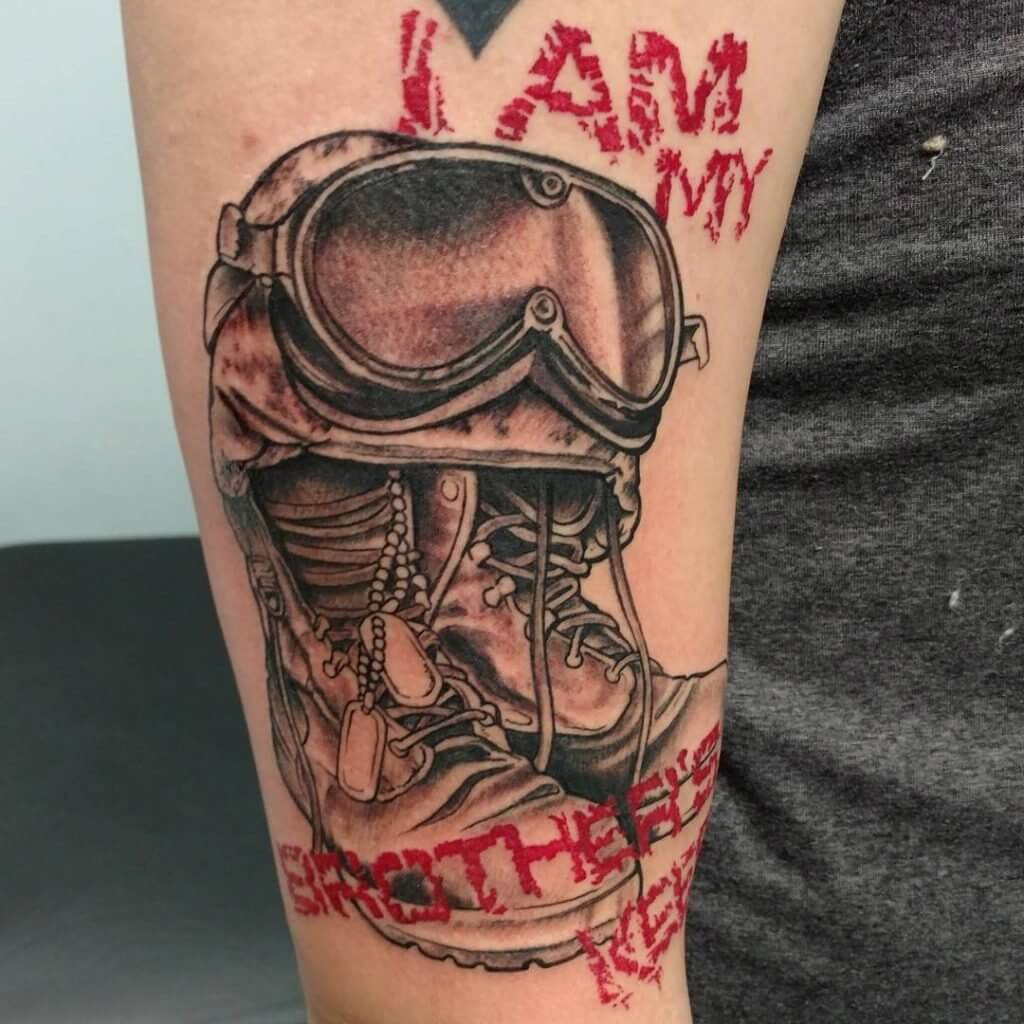 Examples of breathtaking My brothers keeper tattoos on arm 1