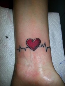 Heartbeat tattoo with heart is unforgettable expression of love 1
