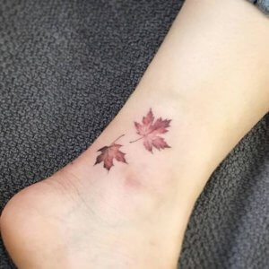 Here are gorgeous small leaf tattoos for him and her 1