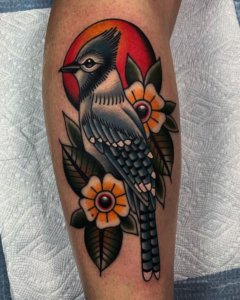 How should look breathtaking traditional blue jay tattoo 3
