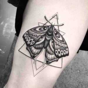 Incredible ideas for geometric moth tattoos 4