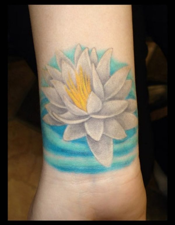 Wrist white lotus tattoo