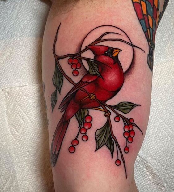 Bicep cardinal tattoo