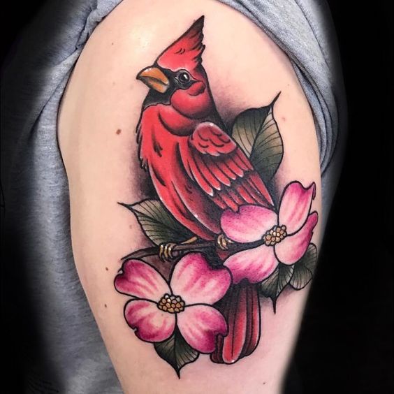 Shoulder cardinal tattoo