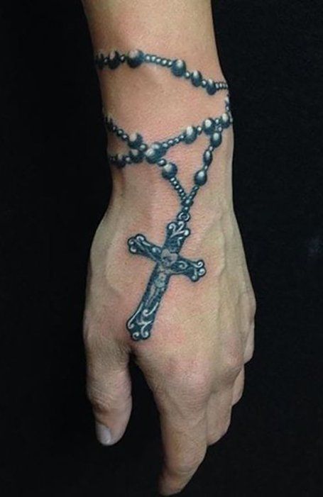 Wrist rosary tattoo