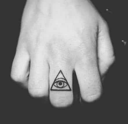 Finger all seeing eye tattoo