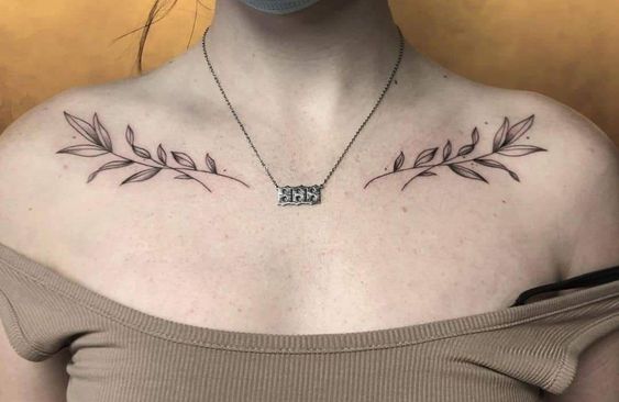 Not Sure Where to Get an Olive Branch Tattoo? Try on Collarbone!