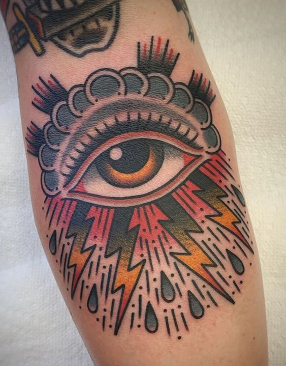 Old school approach is awesome idea for All seeing eye tattoo