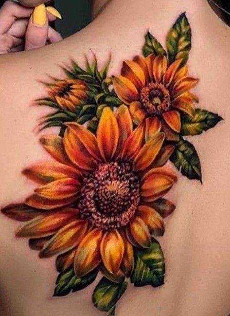 Back Sunflower tattoo 
