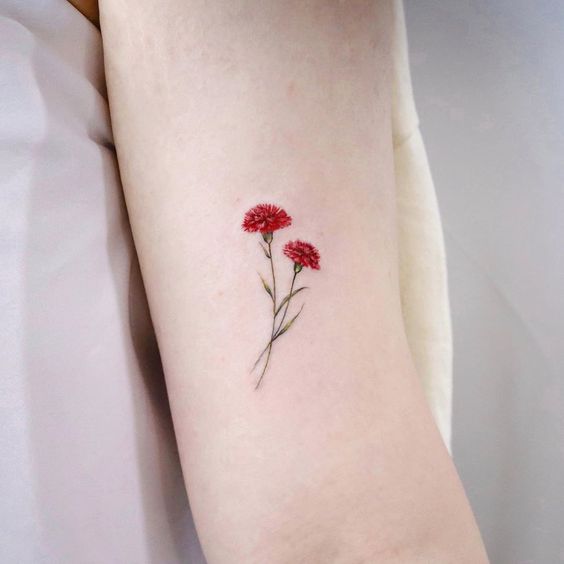 Small arm Carnation tattoo