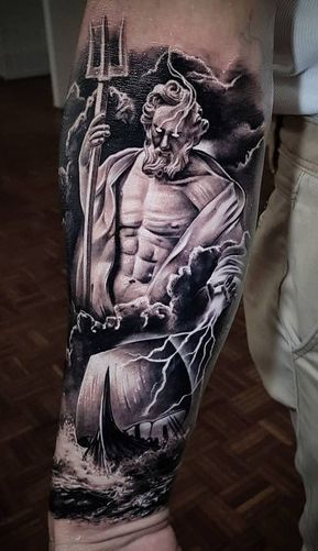 Poseidon forearm tattoo