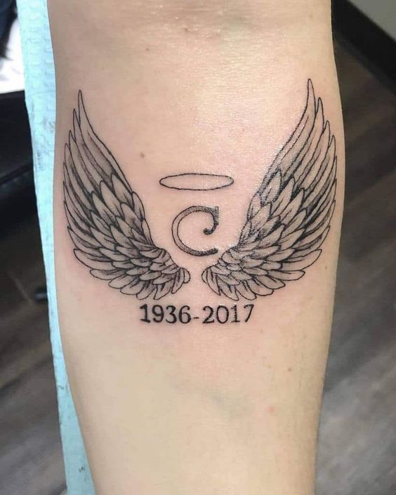 Angel wings with a halo