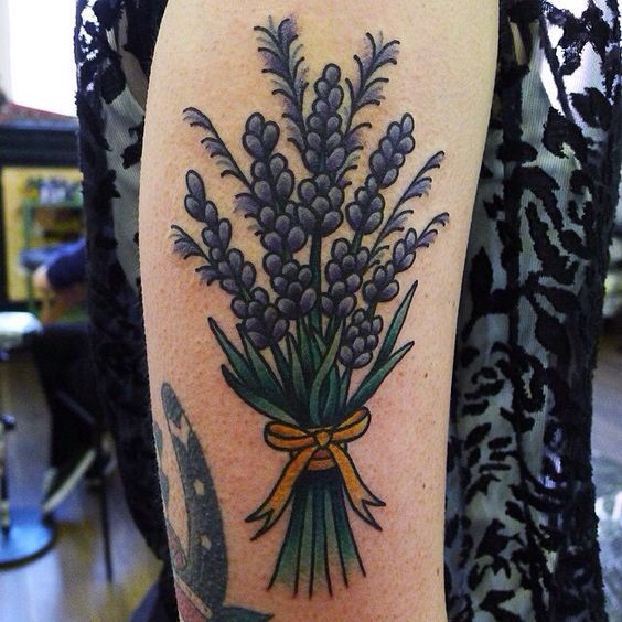 deep dark tones of lavender tattoo