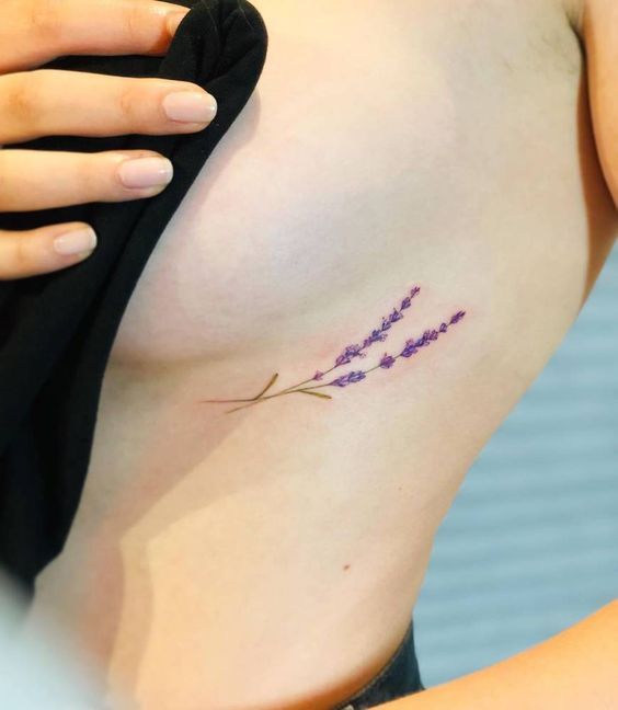 ribs lavender tattoo