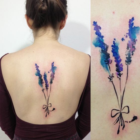 watercolor lavender tattoo