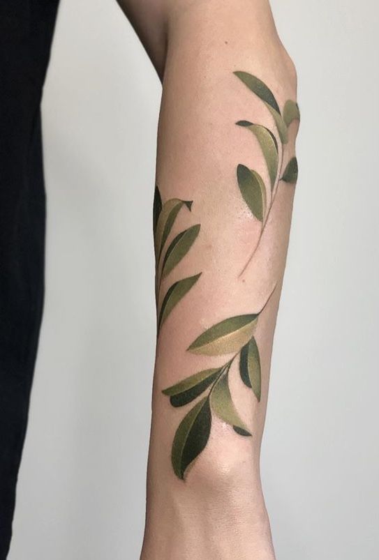 Leaf forearm tattoo