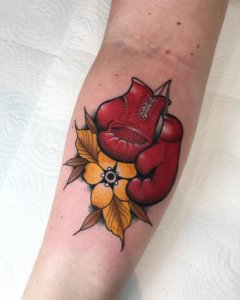 How to gain popularity with traditional boxing gloves tattoo 4