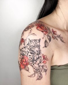 Jaguar tattoo on shoulder