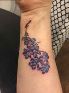 15 floral designs like is Larkspur tattoo for July birth celebrations 5