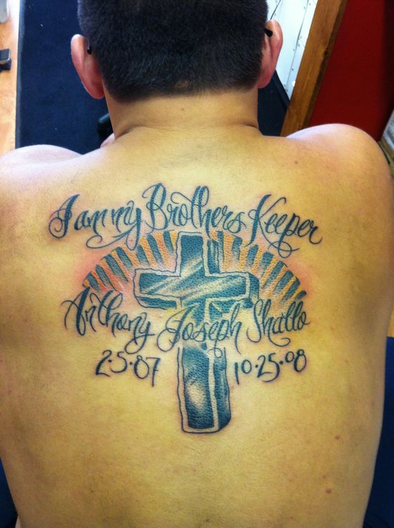 Back "my brothers keeper tattoo"