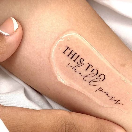 Small this too shall pass tattoo