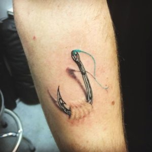 10 Fish hook forearm tattoo ideas for fishing enthusiasts 5
