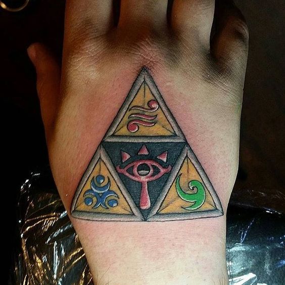 15 ideas of Triforce hand tattoo as a sign of courage, wisdom, and power