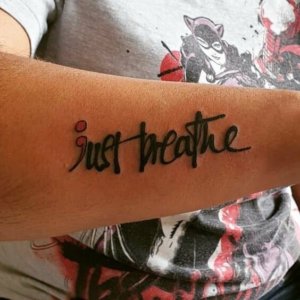Inspirational Just Breathe semicolon tattoos and their designs 3