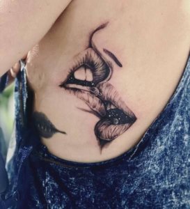 Lips kiss tattoos are trendy these days so why not tattoo it 5