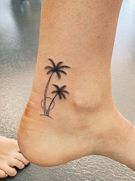 10 palm tree ankle tattoos: A permanent reminder of your beach memories