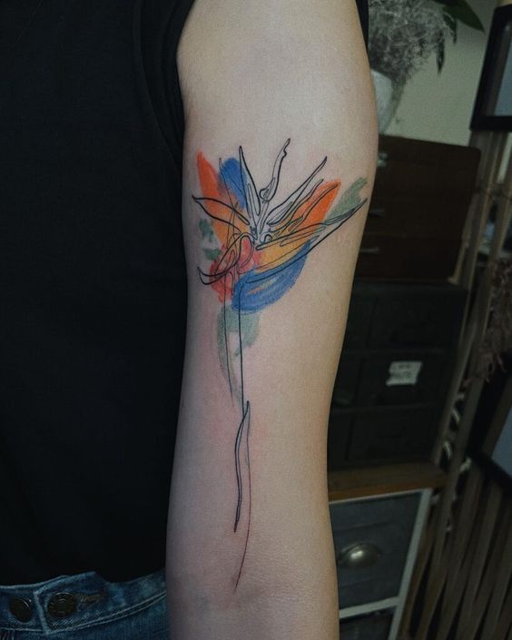Bird of paradise watercolor tattoos: A tropical addition to your body art collection