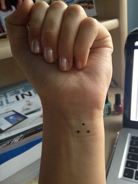 Wrist 3 dots tattoo
