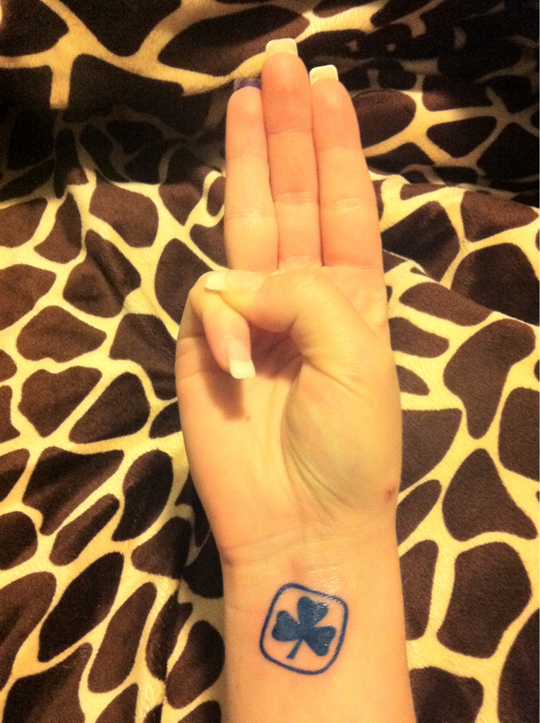 Irish gang Trefoil Tattoo on the wrist