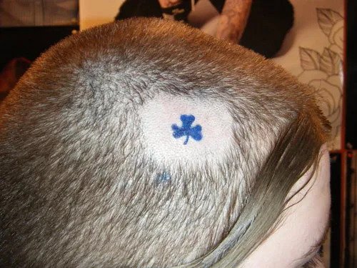 Trefoil Tattoo on the head