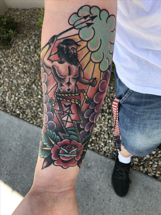 Poseidon traditional tattoos: Honor the God of the seas with stunning art
