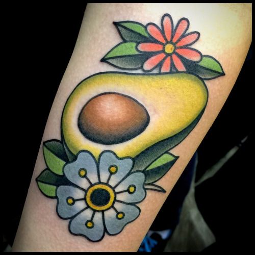 Trendy and delicious: 10 Avocado traditional tattoo ideas
