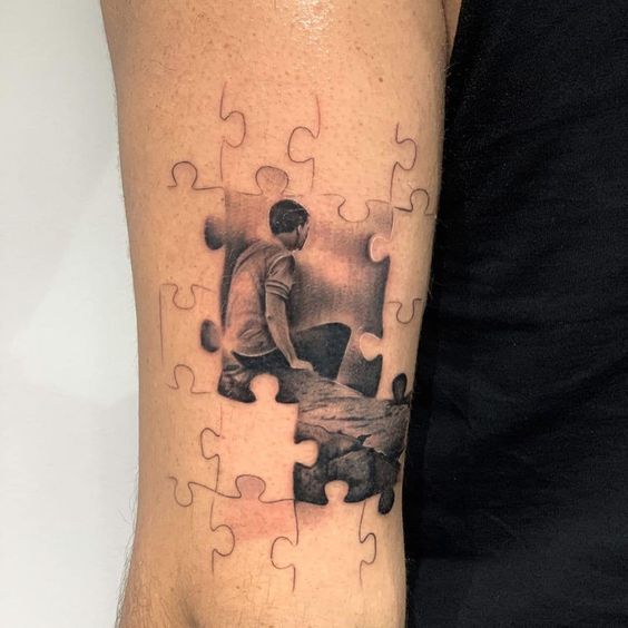 Meaning of Puzzle Piece Tattoos Symbolic Ink with a Message 7