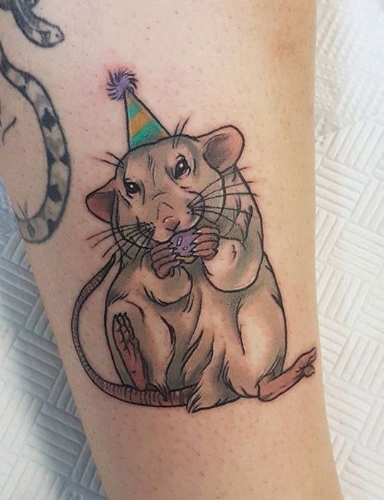 Detailed rat tattoo artwork highlighting the depth and nuances of the rat's symbolism.