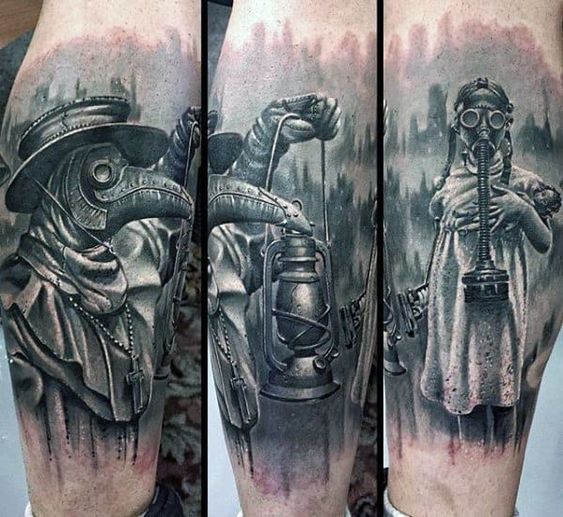 Realistic Plague Doctor Tattoo Inspiration as Gothic Elegance