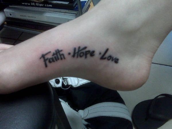 Small Faith Hope Love tattoo lettering ideas: Inked devotion
