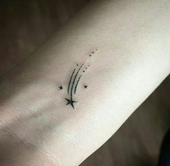 Simple Shooting Star Tattoo 10 Designs: Elegant Cosmic Beauty
