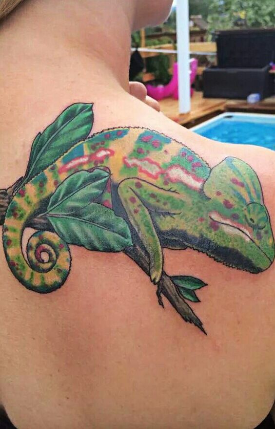 Back Chameleon Tattoo Meaningful Art Youll Love